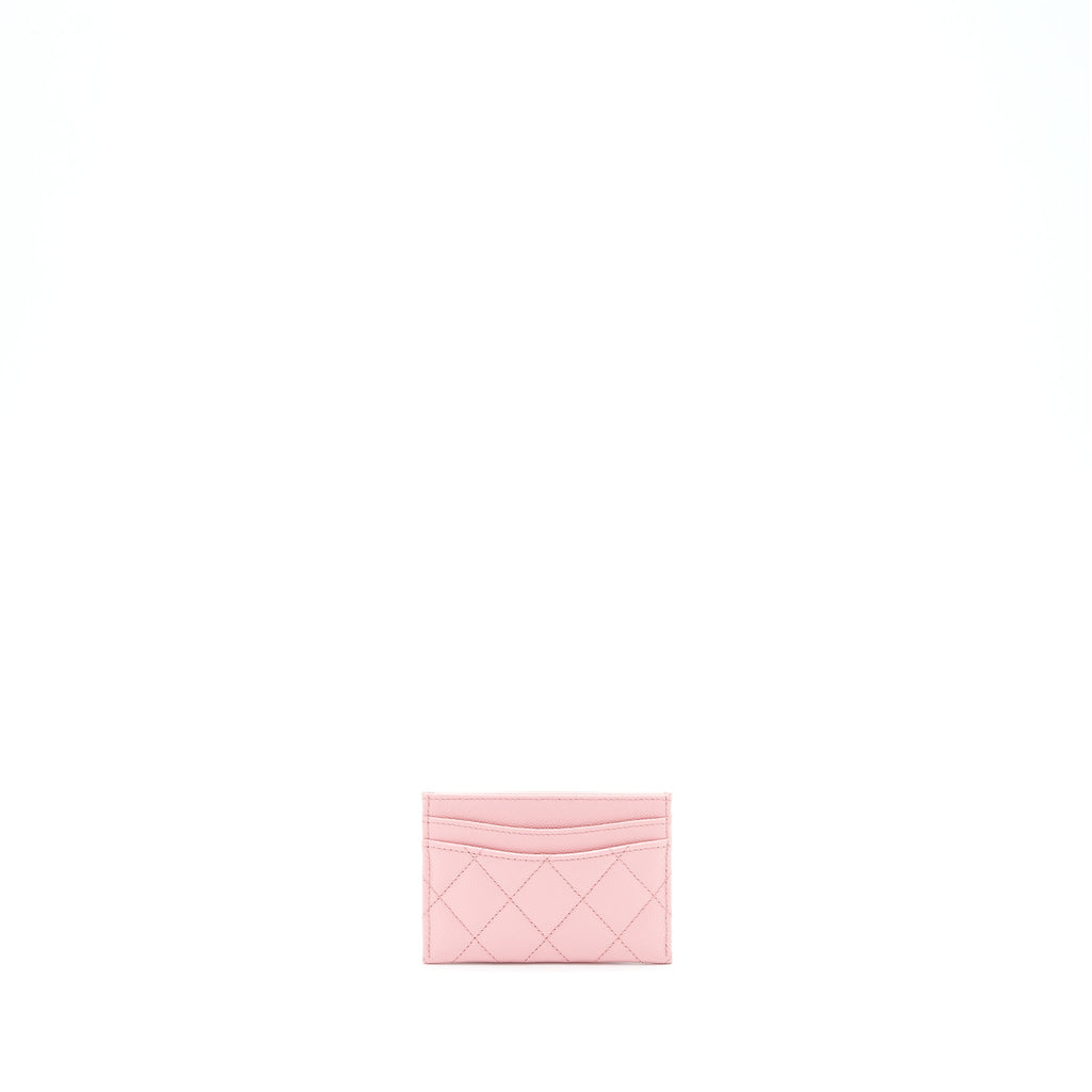 CHANEL CLASSIC CARD HOLDER CAVIAR PINK LGHW