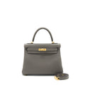 HERMES KELLY 25 TOGO 8F GRIS ETAIN GHW