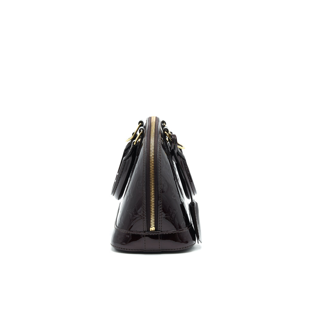 LOUIS VUITTON ALMA BB MONOGRAM VERNIS LEATHER AMARANTE