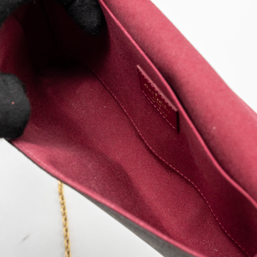 LOUIS VUITTON FELICIE POCHETTE MONOGRAM CANVAS / RED GHW