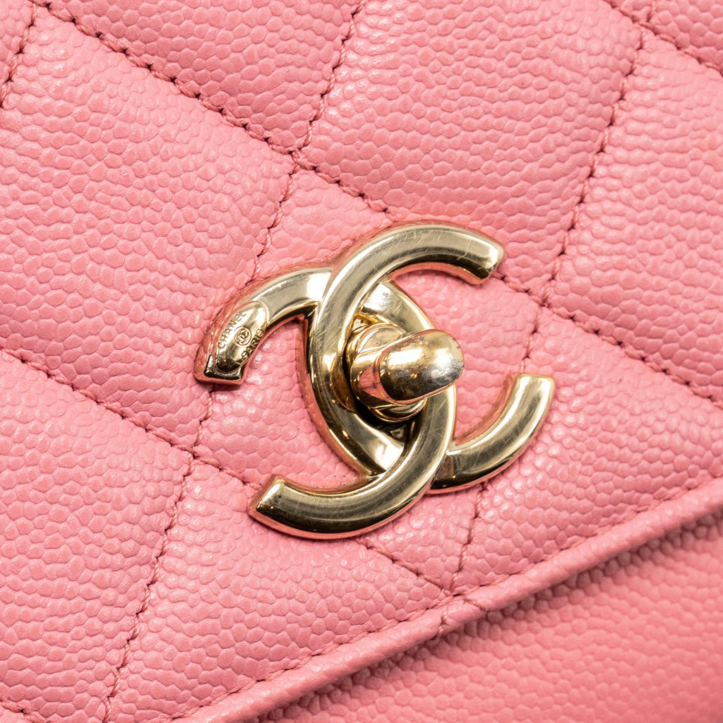 CHANEL SMALL BUSINESS AFFINITY CAVIAR PINK LGHW(MICROCHIP)