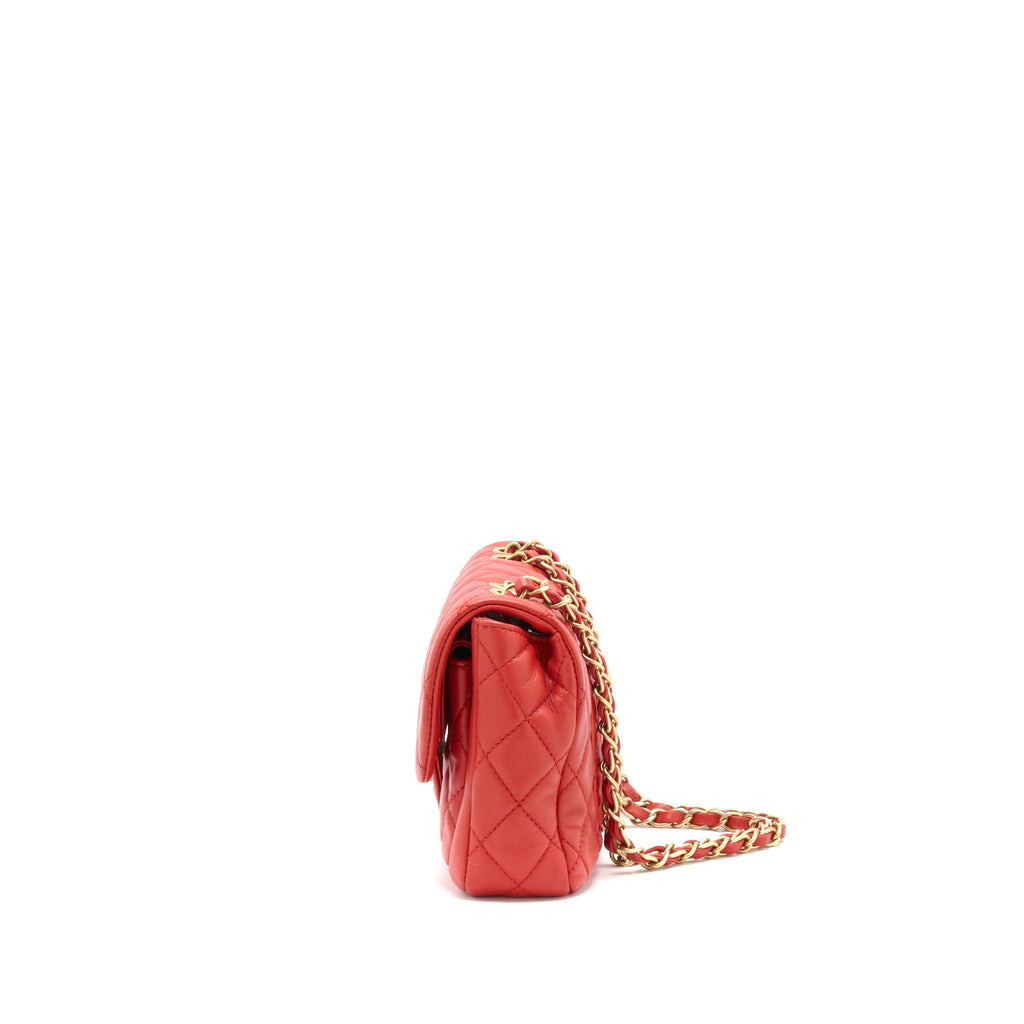 CHANEL NOW AND FOR EVER CRUISE SEASONAL LAMBSKIN RED GHW