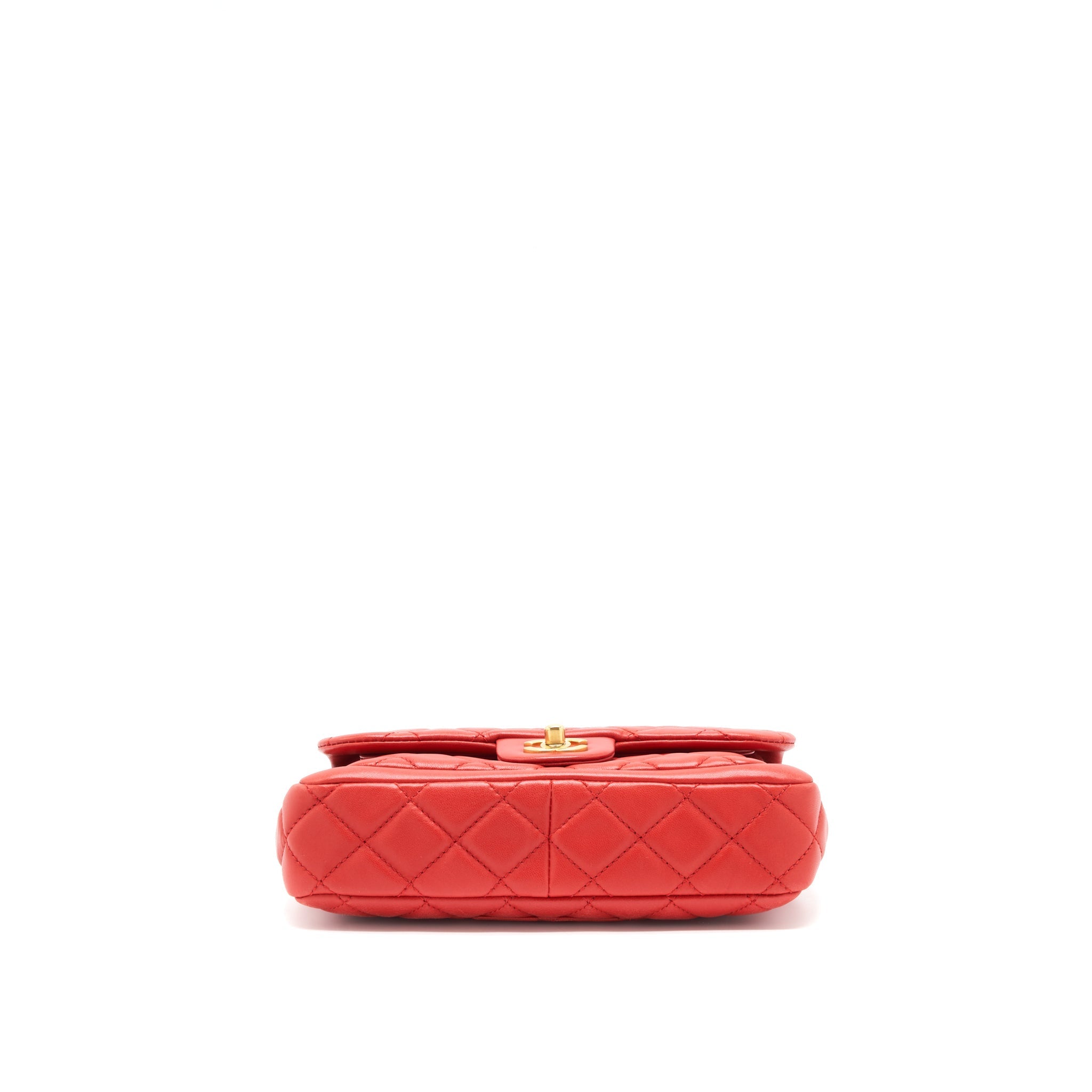 CHANEL NOW AND FOR EVER CRUISE SEASONAL LAMBSKIN RED GHW
