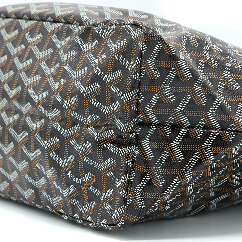 GOYARD SAINT LOUIS PM TOTE BAG GOYARDINE CANVAS BLACK