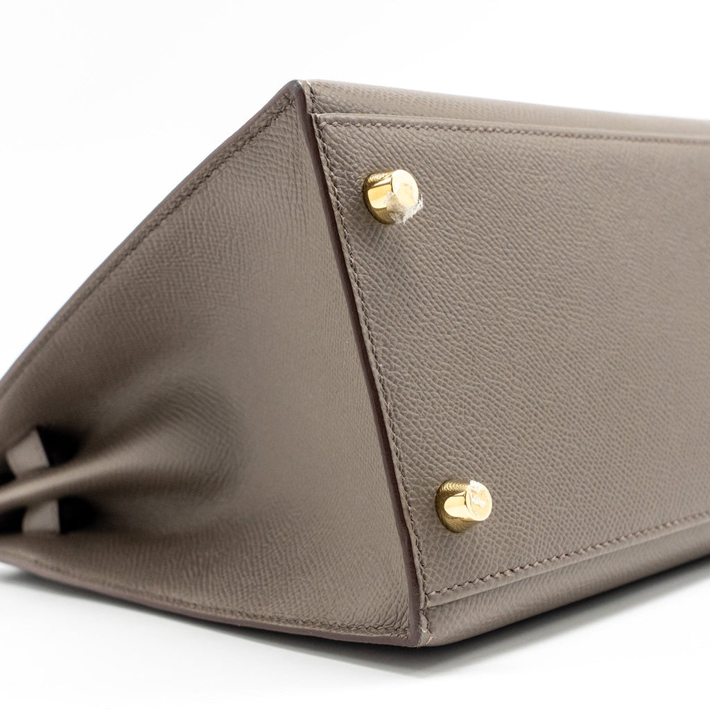 HERMES KELLY 28 EPSOM GRIS ETAIN GHW