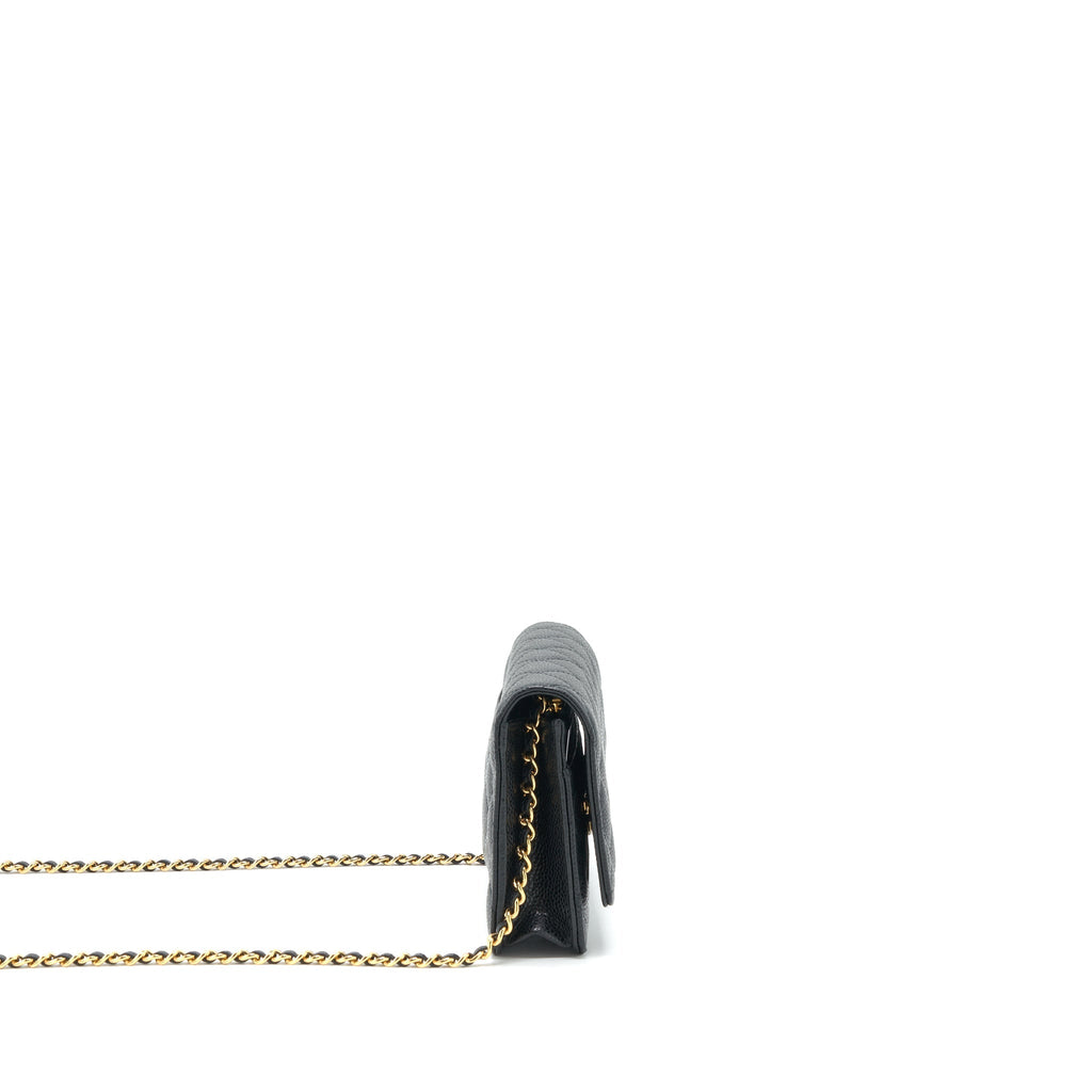 CHANEL CLASSIC WALLET ON CHAIN CAVIAR BLACK GHW