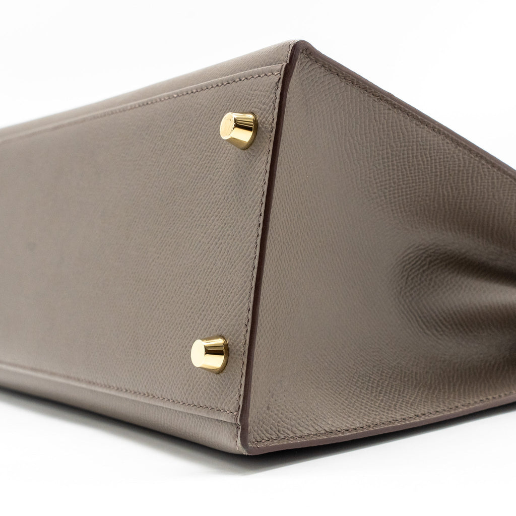 HERMES KELLY 28 EPSOM GRIS ETAIN GHW