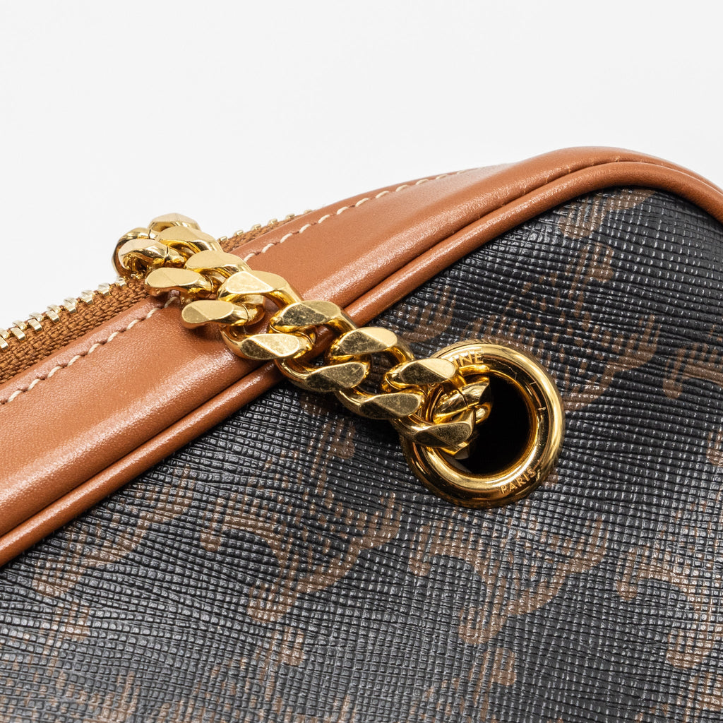 CELINE PATAPANS BAG TRIOMPHE CANVAS/LEATHER BROWN GHW