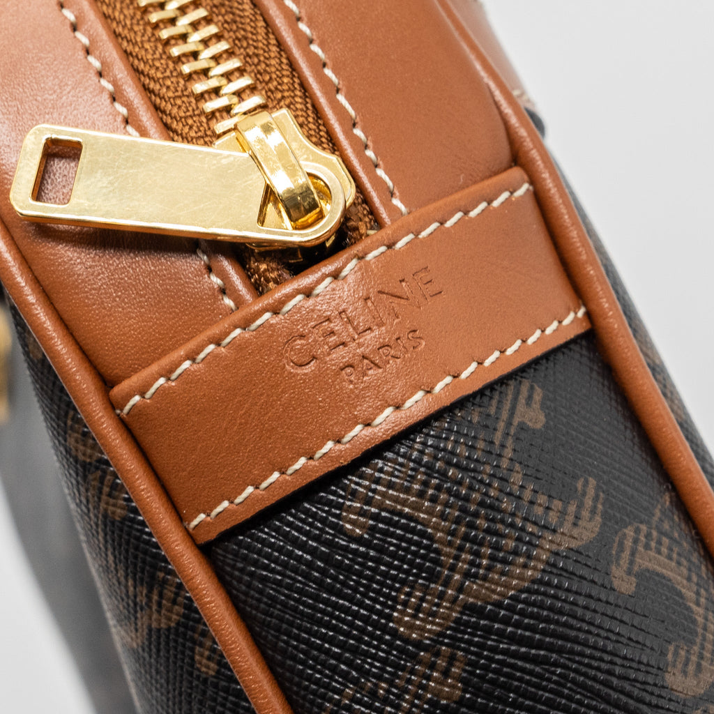 CELINE PATAPANS BAG TRIOMPHE CANVAS/LEATHER BROWN GHW