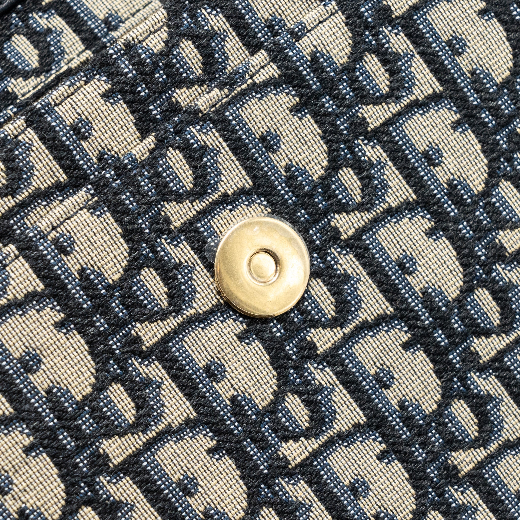 DIOR SADDLE POUCH BLUE DIOR OBLIQUE JACQUARD CANVAS GHW