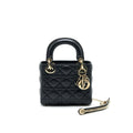 DIOR MINI LADY DIOR LAMBSKIN BLACK WITH GHW