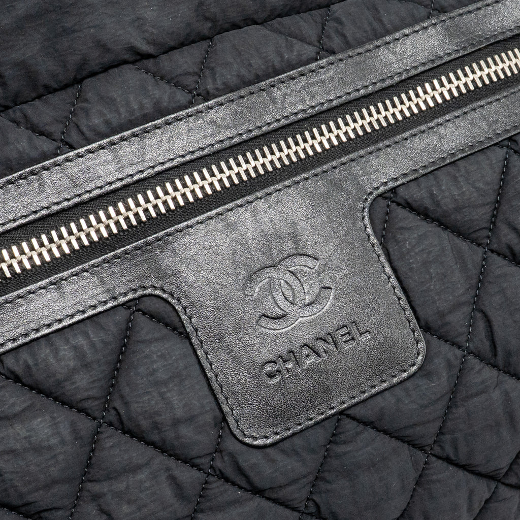 CHANEL COCOON TRAVEL TOTE BAG NYLON/CANVAS BLACK SHW
