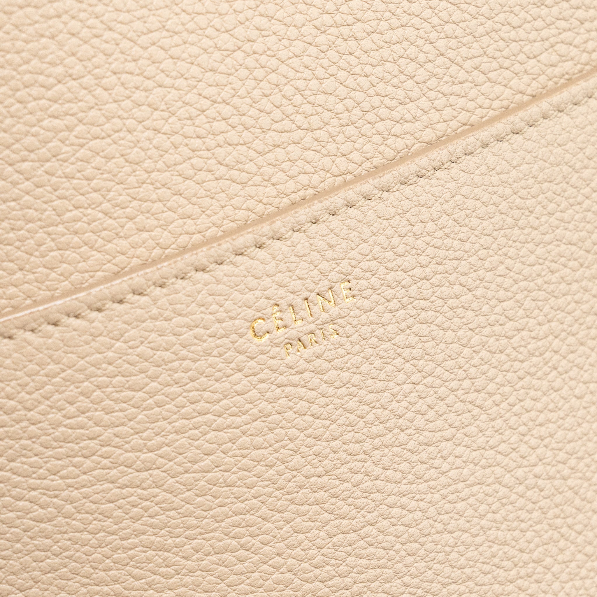 CELINE SANGLE BUCKET BAG CALFSKIN LIGHT GREY GHW