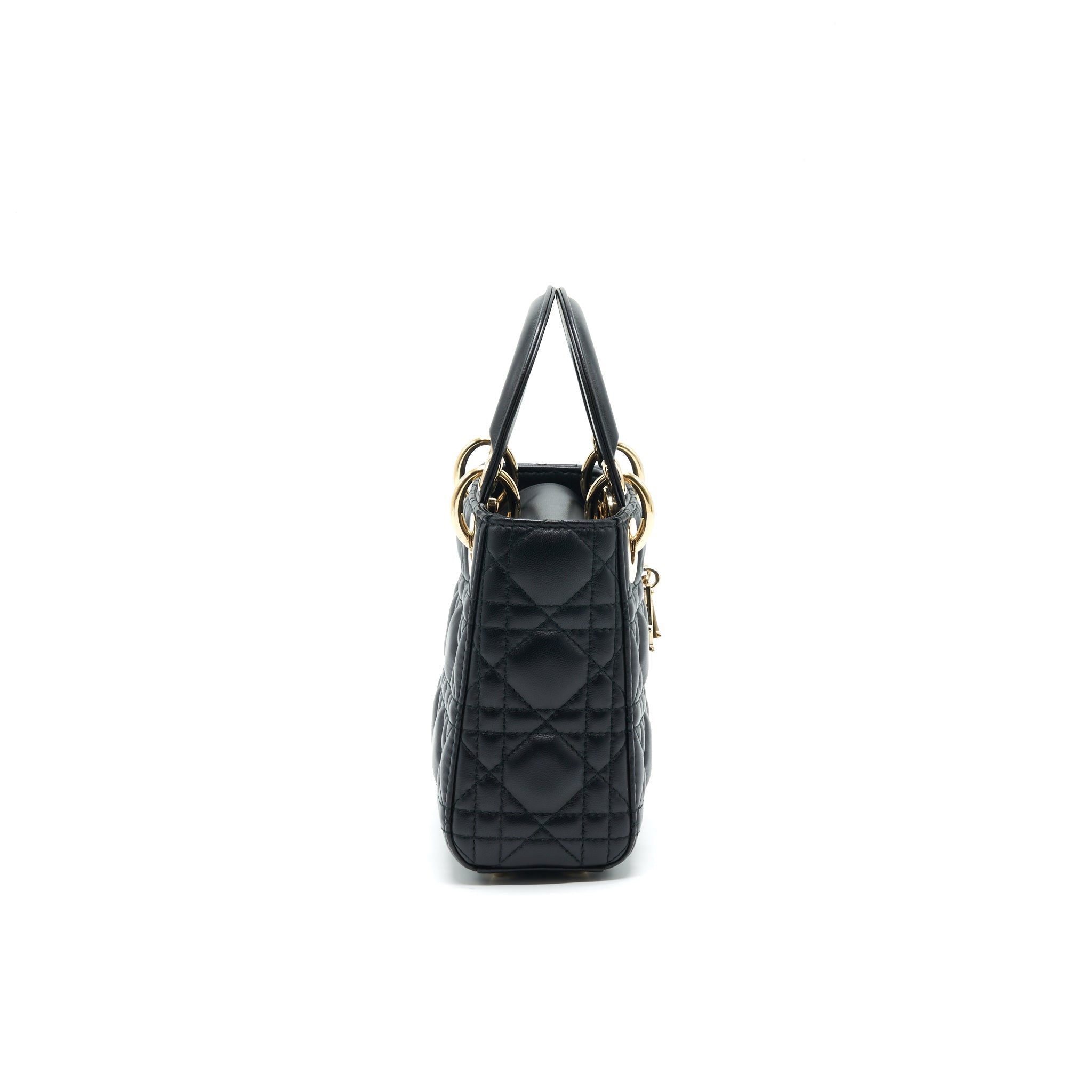 DIOR MINI LADY DIOR LAMBSKIN BLACK WITH GHW