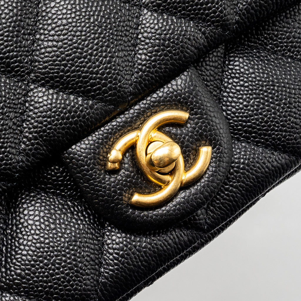 CHANEL 23P MINI COCO LOVE FLAP BAG CAVIAR BLACK GHW (MICROCHIP)