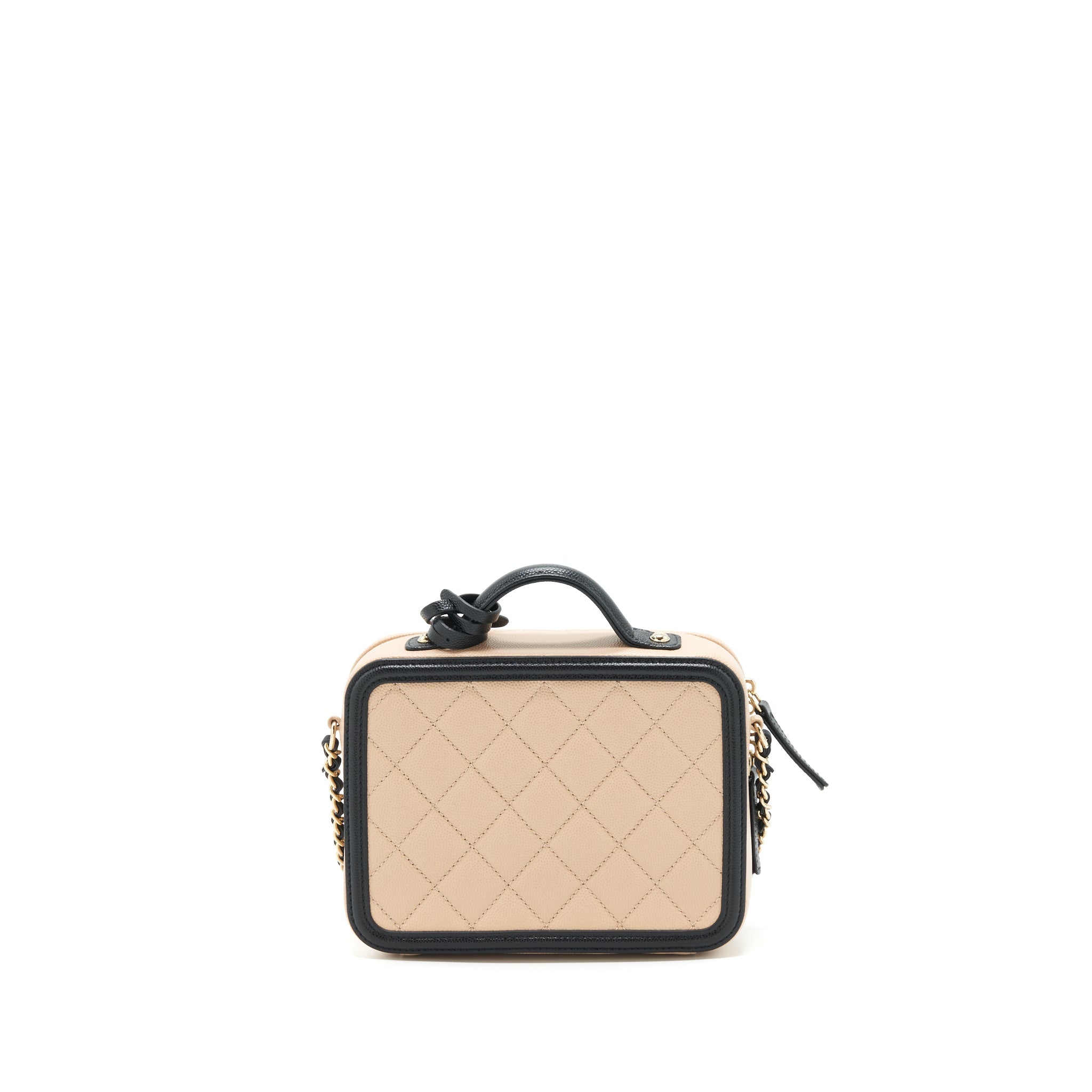 CHANEL VANITY FILIGREE CAVIAR BEIGE&BLACK LGHW