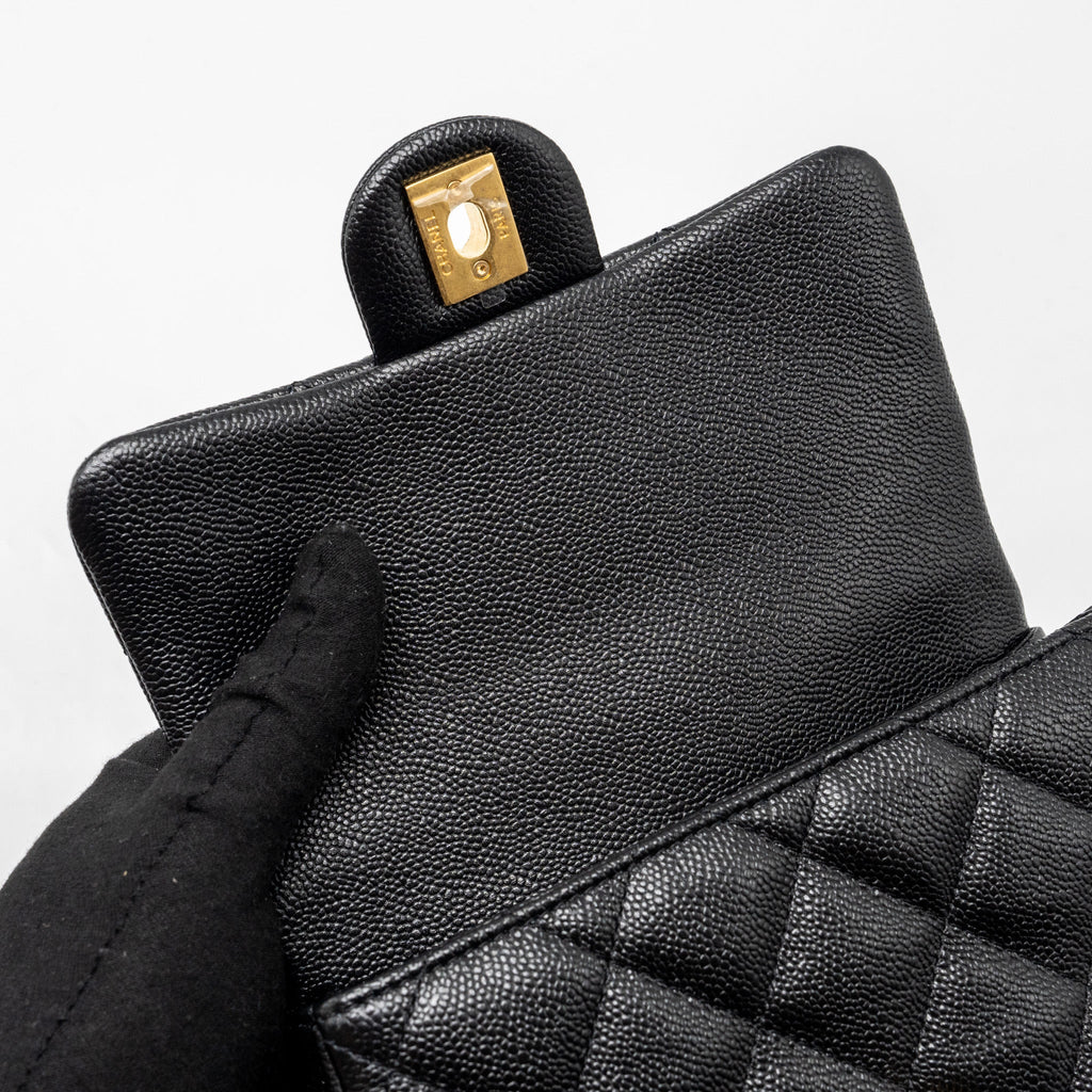 CHANEL 23P MINI COCO LOVE FLAP BAG CAVIAR BLACK GHW (MICROCHIP)