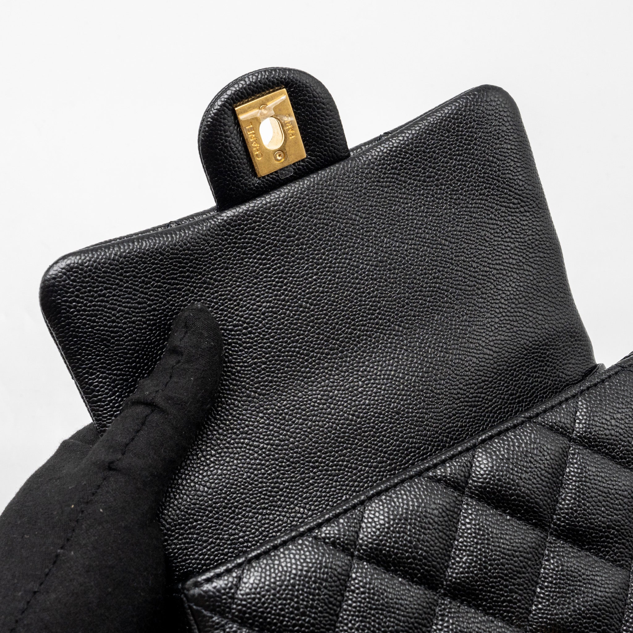 CHANEL 23P MINI COCO LOVE FLAP BAG CAVIAR BLACK GHW (MICROCHIP)