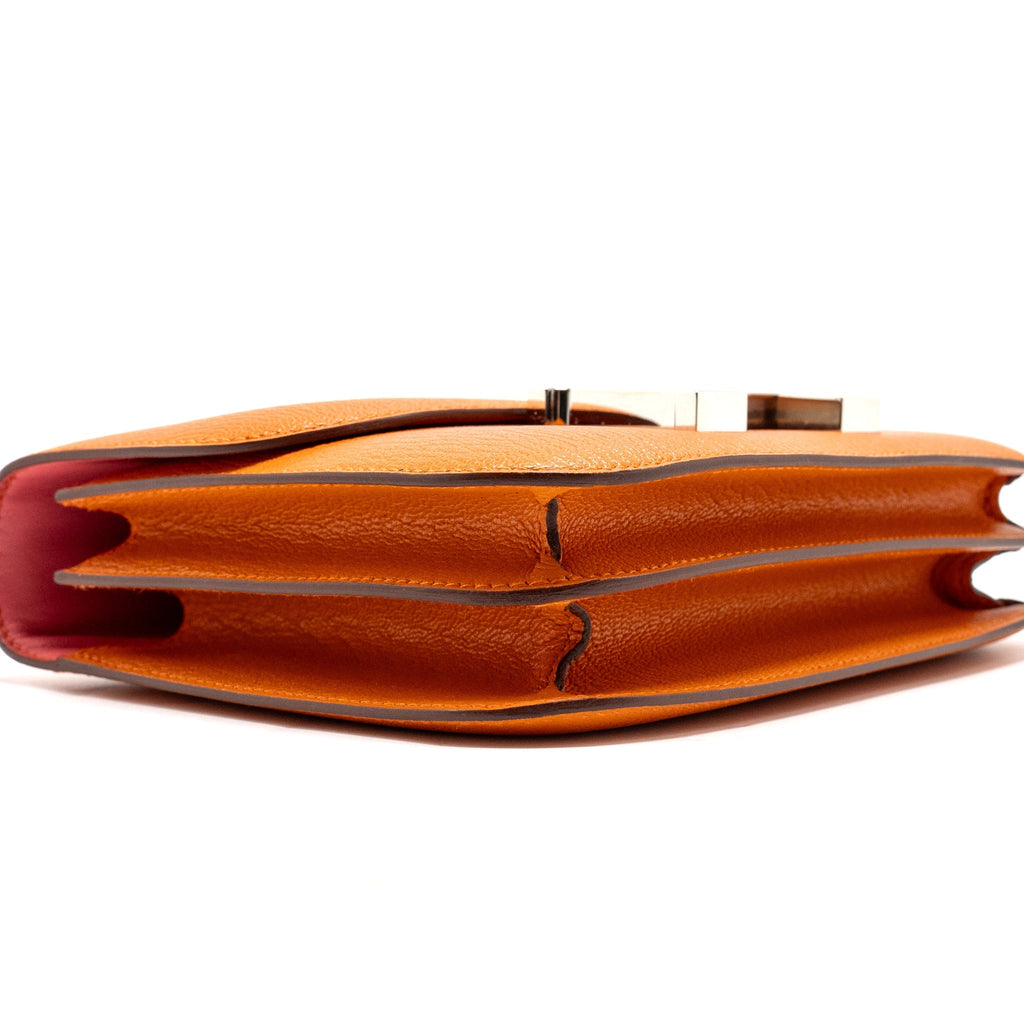HERMES MINI CONSTANCE CHEVRON MYSORE ORANGE / ROSE AZALEE SHW