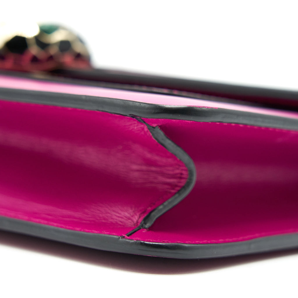 BVLGARI SERPENTI FOREVER CROSSBODY FLAP BAG IN DARK PINK