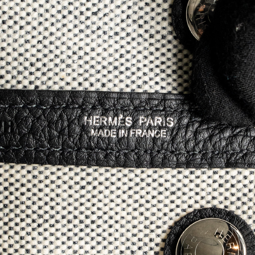 HERMES NEO GARDEN PARTY 23 CANVAS/NEGONDA ECRU/BLACK SHW