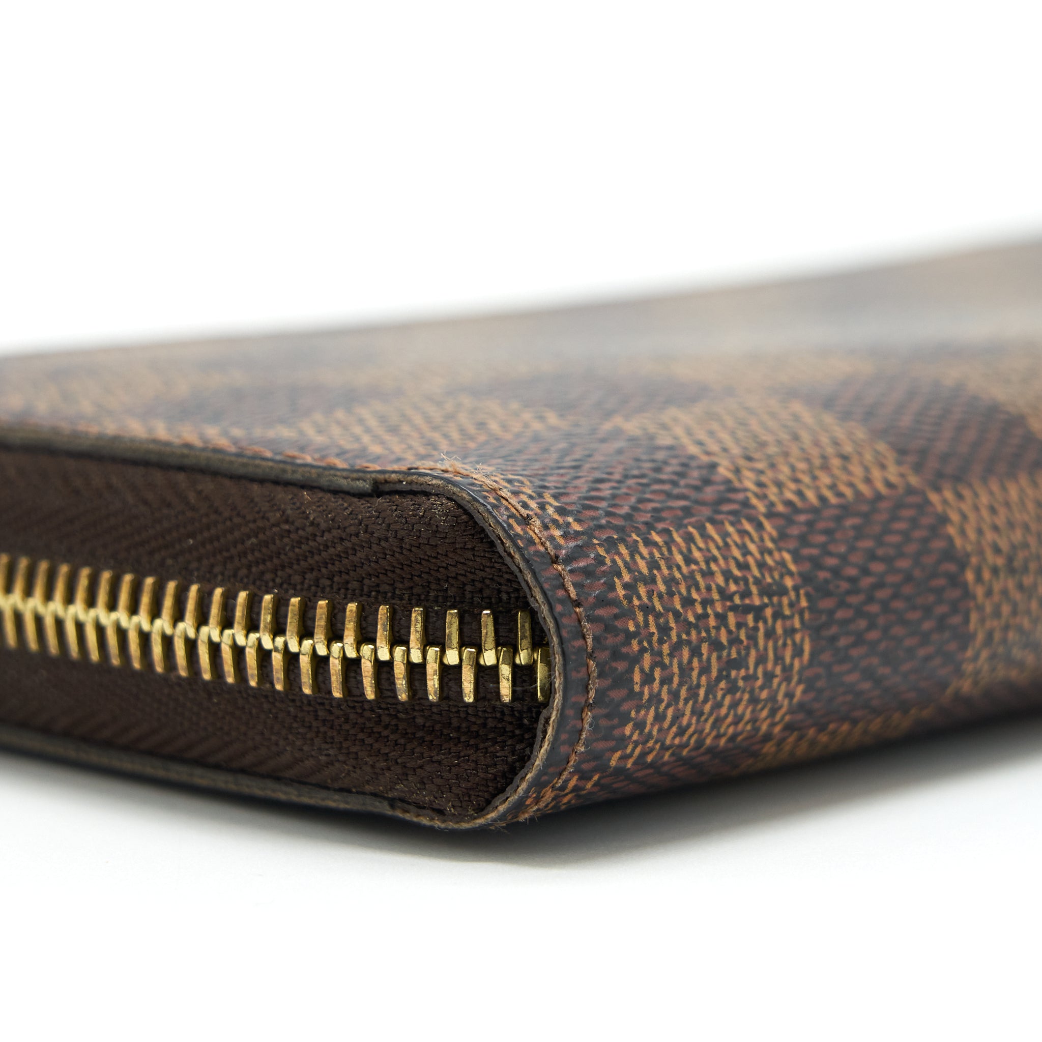 LOUIS VUITTON ZIPPER LONG WALLET DAMIER EBENE GHW