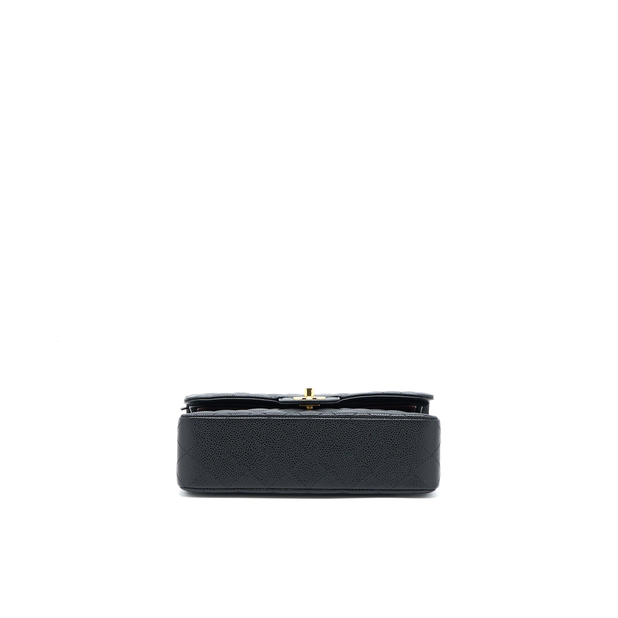CHANEL SMALL CLASSIC DOUBLE FLAP BAG CAVIAR BLACK GHW (MICROCHIP)