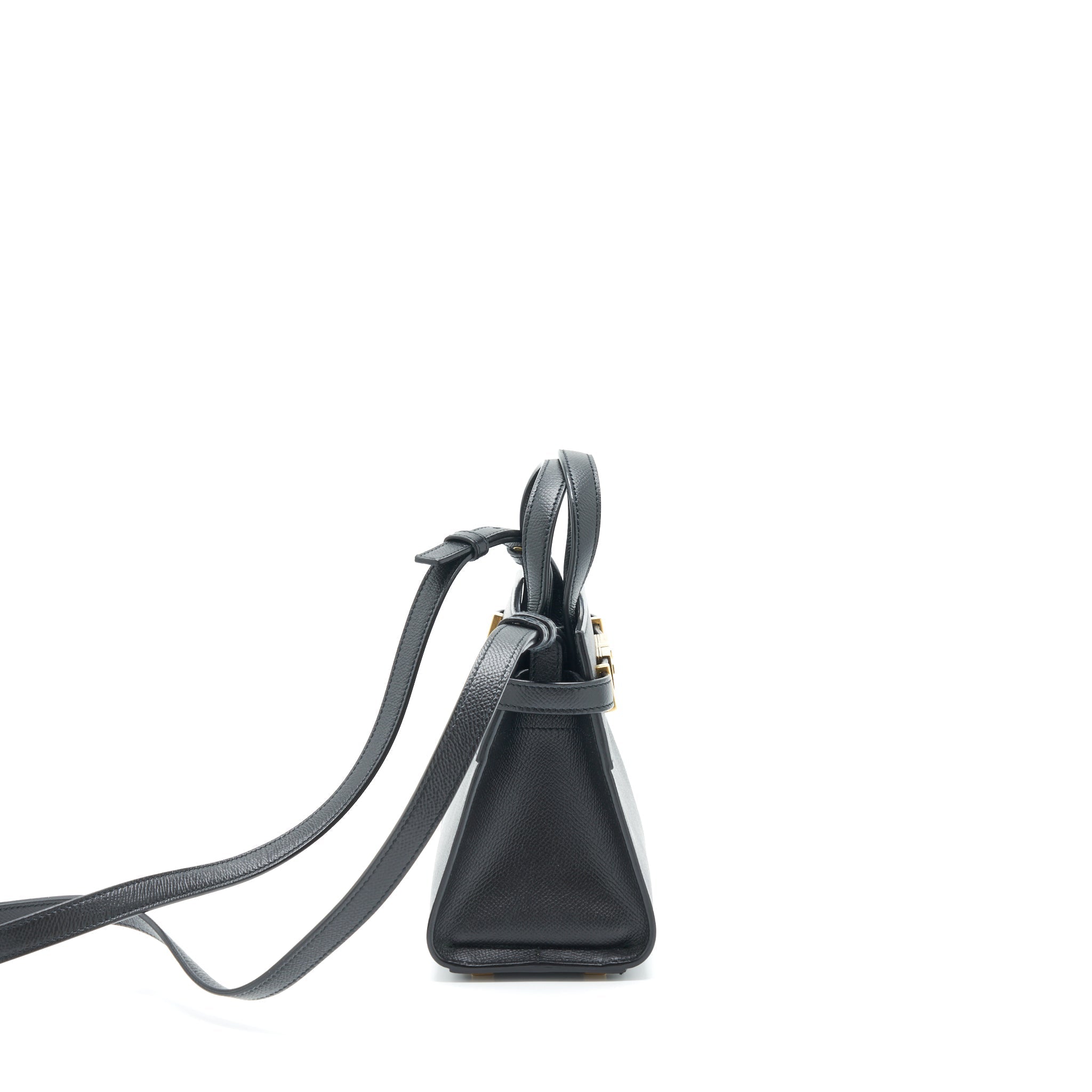 SAINT LAURENT/YSL MANHATTAN NANO SHOPPING BAG CALFSKIN BLACK GHW
