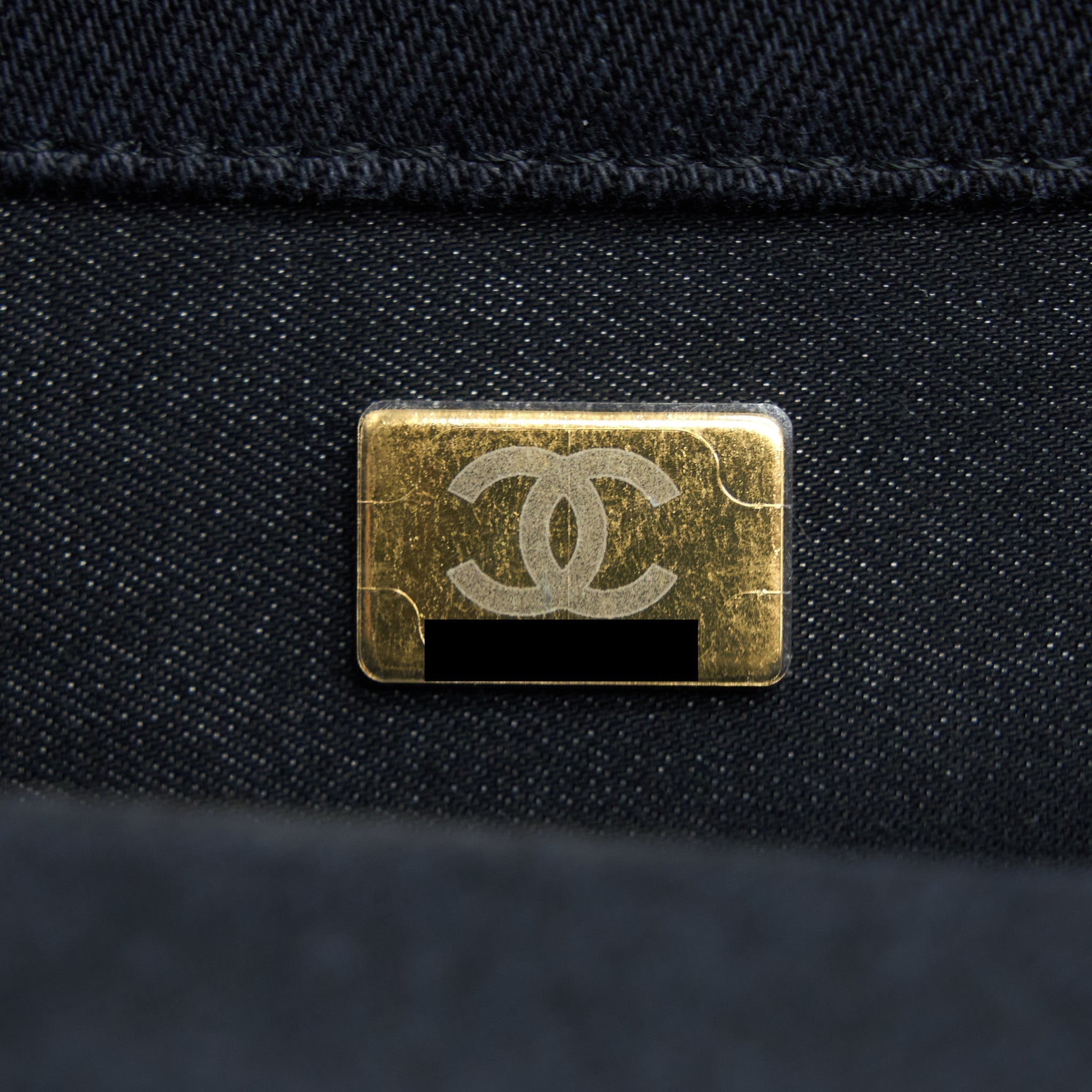 CHANEL 22P BLACK DENIM FLAP BAG BRUSHED GHW(MICROCHIP)