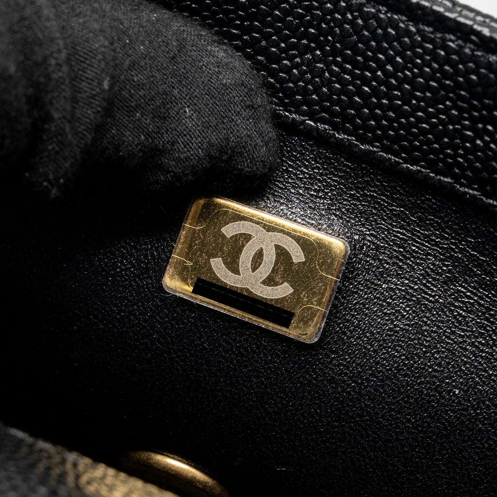 CHANEL 23P MINI COCO LOVE FLAP BAG CAVIAR BLACK GHW (MICROCHIP)