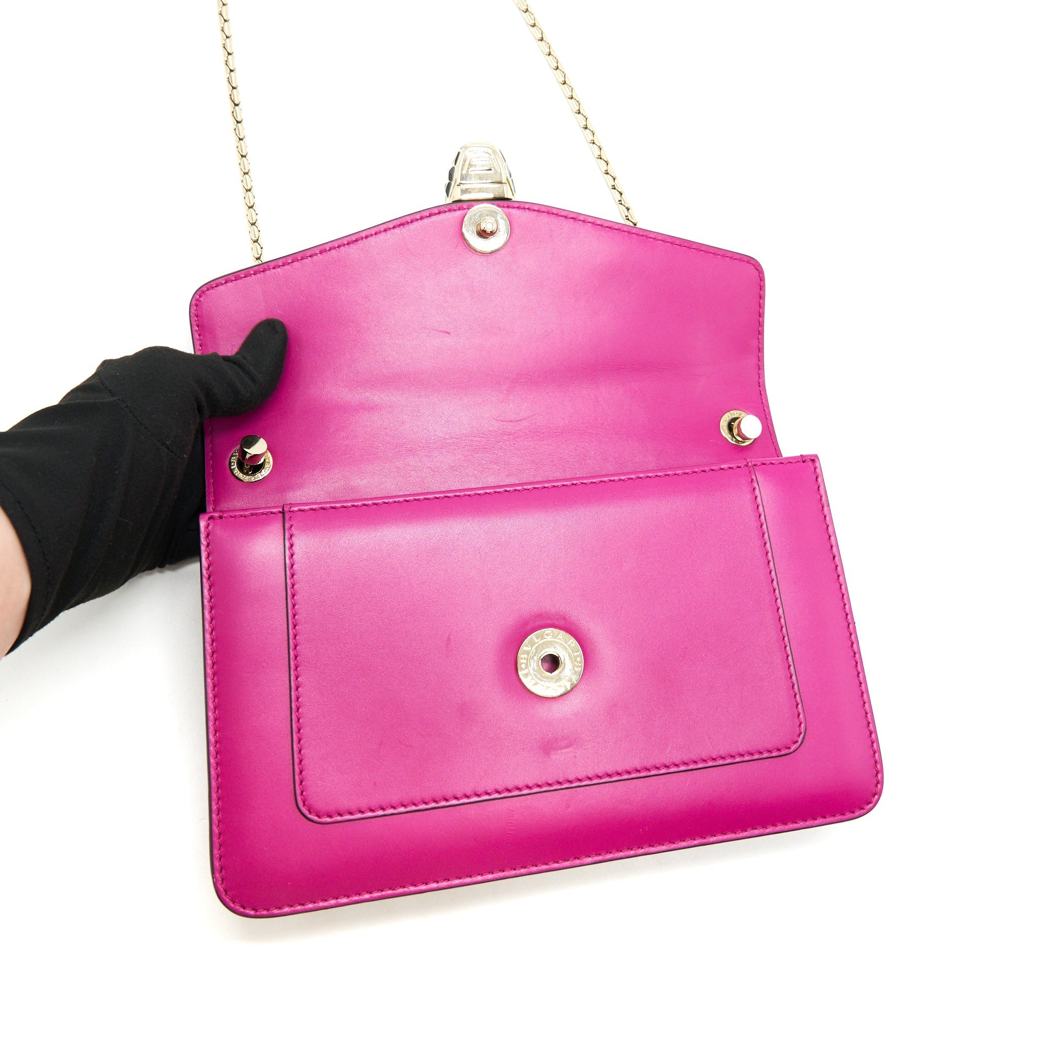BVLGARI SERPENTI FOREVER CROSSBODY FLAP BAG IN DARK PINK