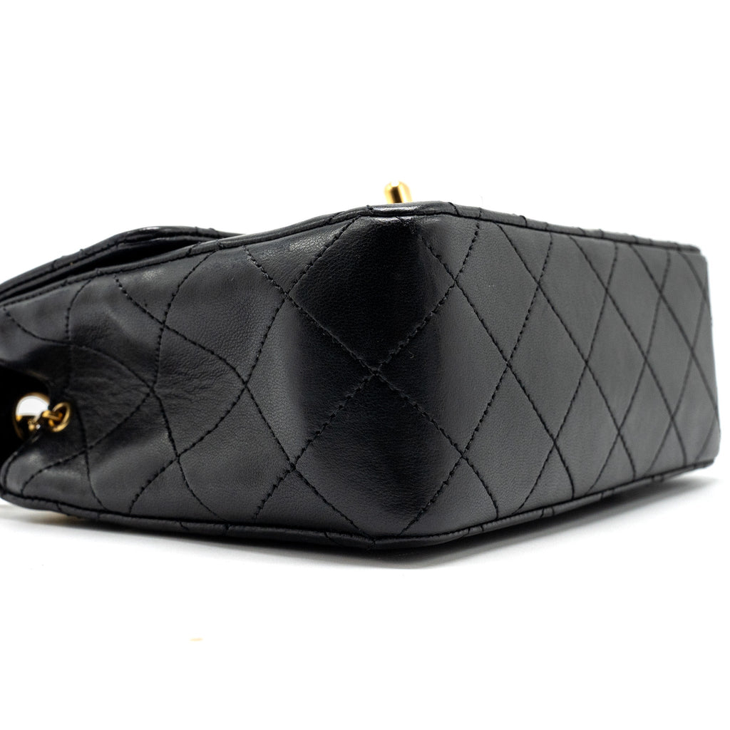 CHANEL VINTAGE MINI SQUARE FLAP BAG LAMBSKIN BLACK GHW