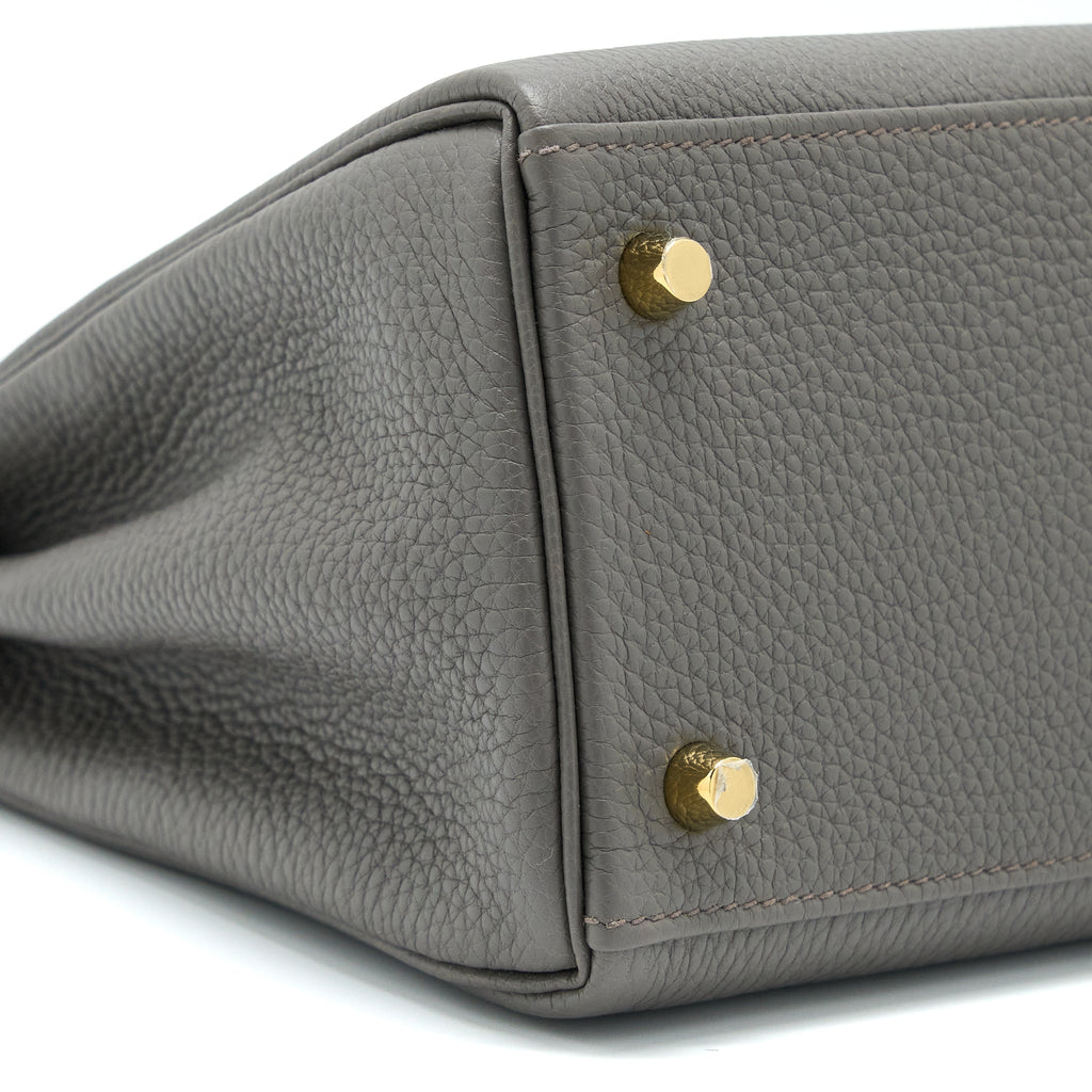 HERMES KELLY 28 TOGO GRIS ETAIN GHW