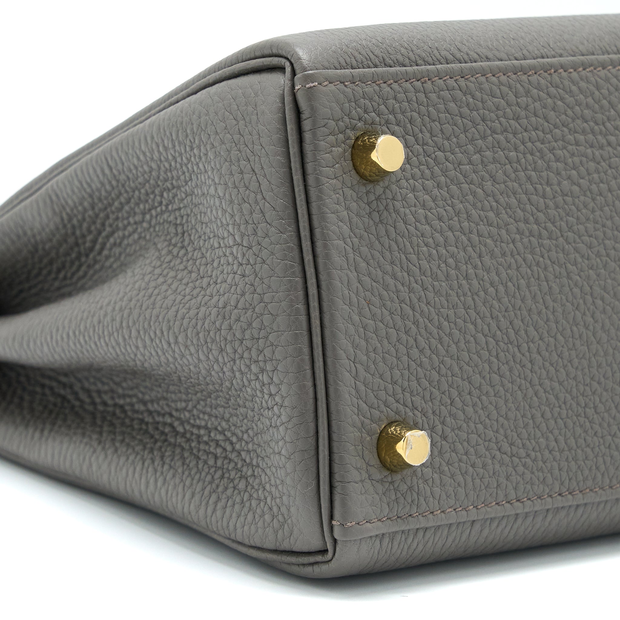 HERMES KELLY 28 TOGO GRIS ETAIN GHW