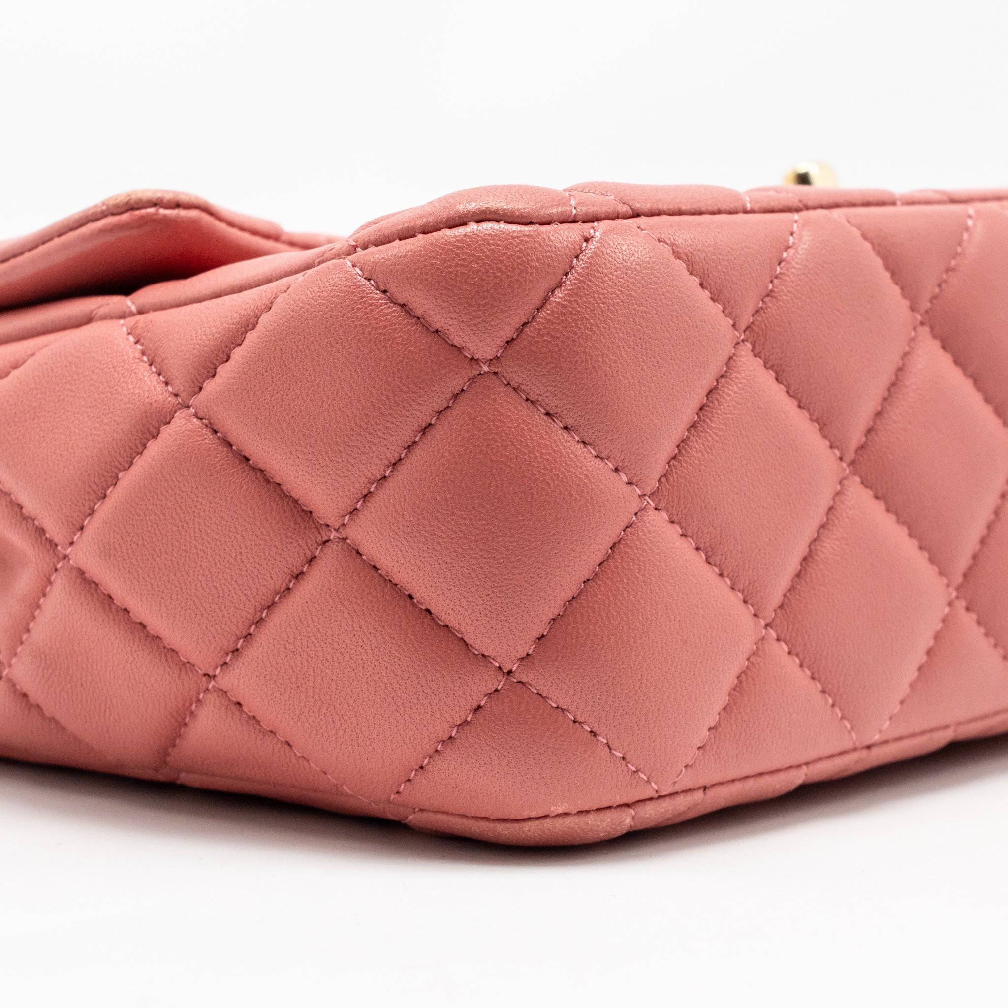 CHANEL CHARM CHAIN QUILTED FLAP BAG LAMBSKIN PINK LGHW