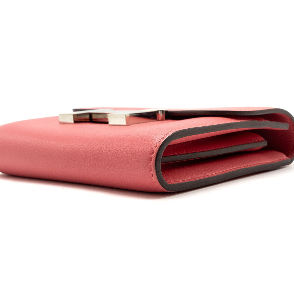 HERMES CONSTANCE COMPACT WALLET EVERCOLOR ROSE AZALEE SHW