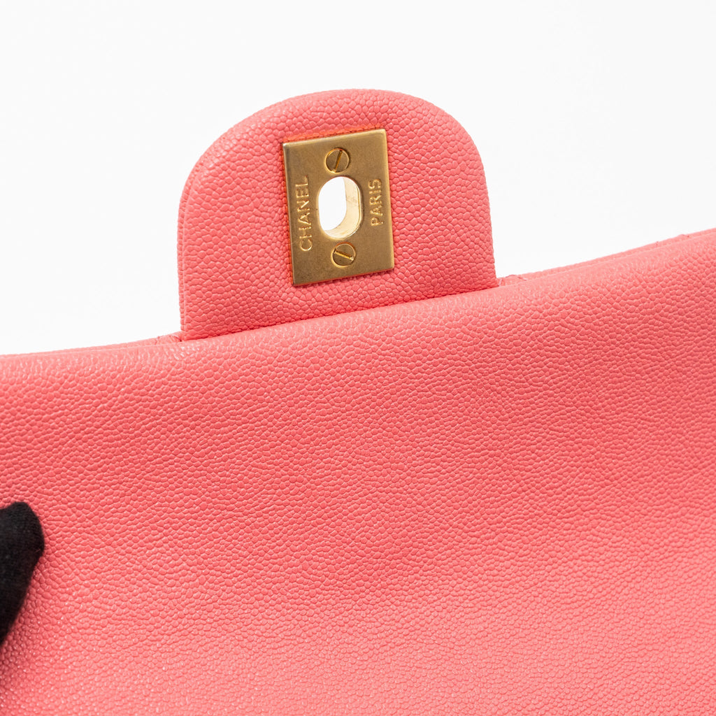 CHANEL TOP HANDLE MINI RECTANGULAR FLAP BAG CAVIAR PINK GHW