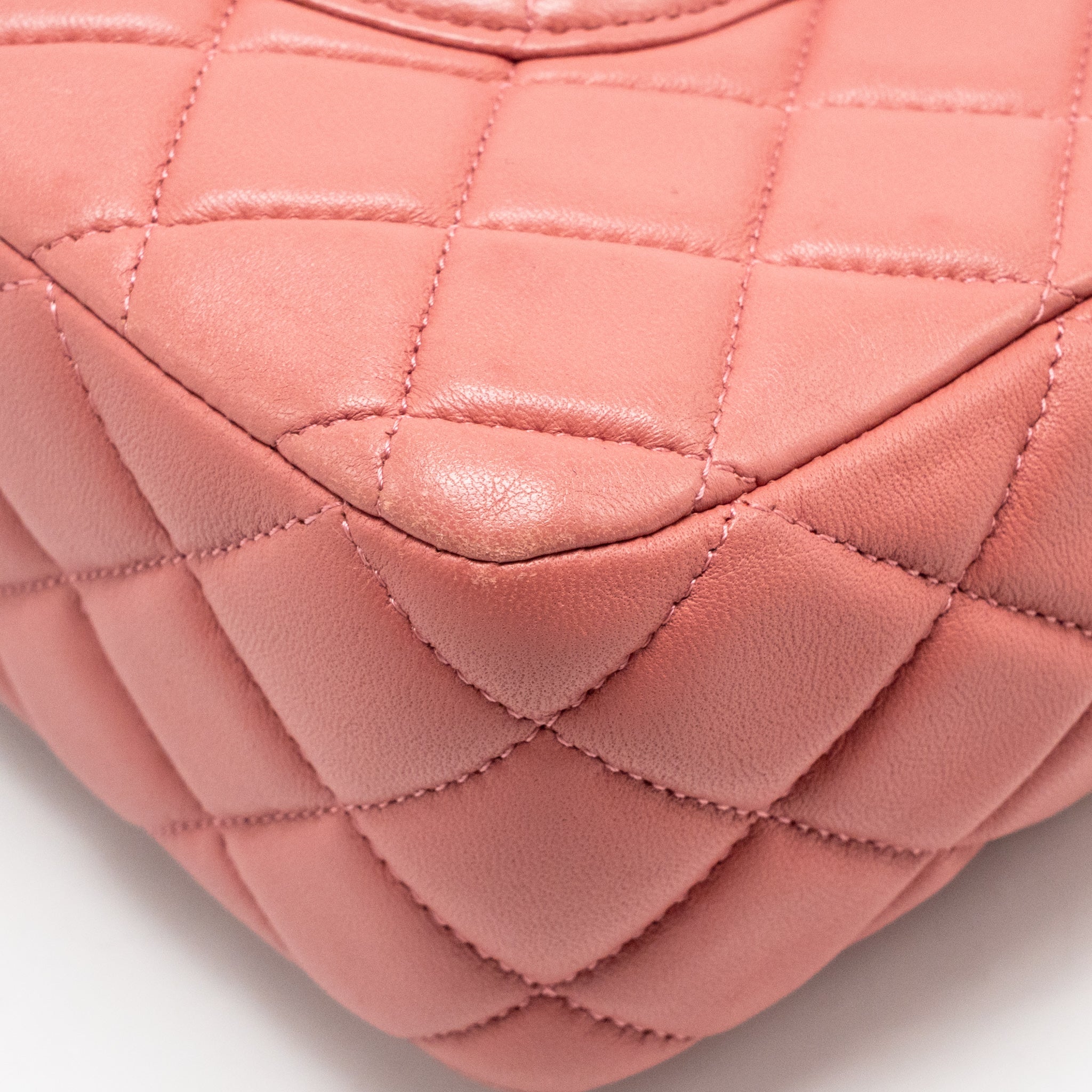 CHANEL CHARM CHAIN QUILTED FLAP BAG LAMBSKIN PINK LGHW