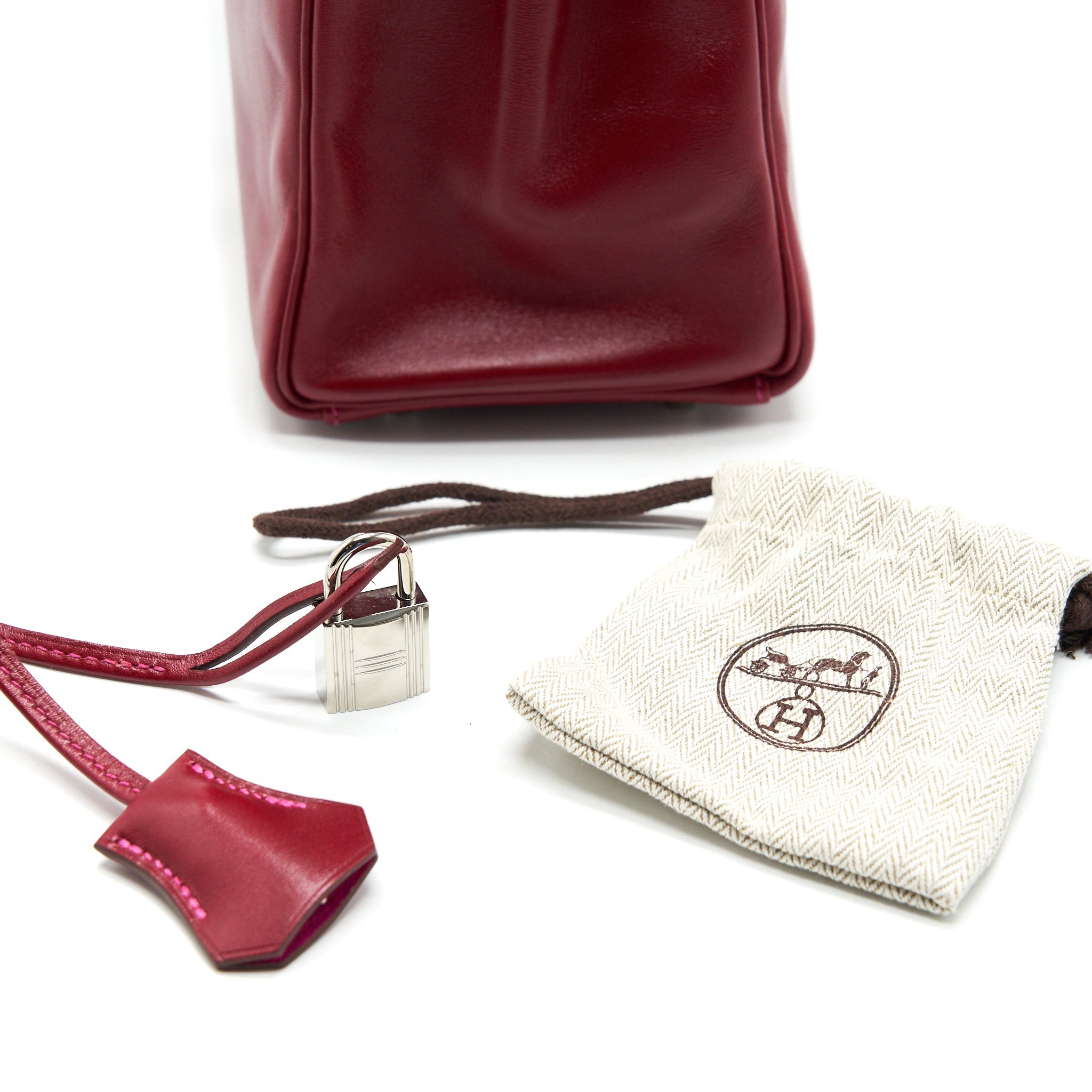 HERMES KELLY 32 BOX LEATHER RED/ PINK SHW