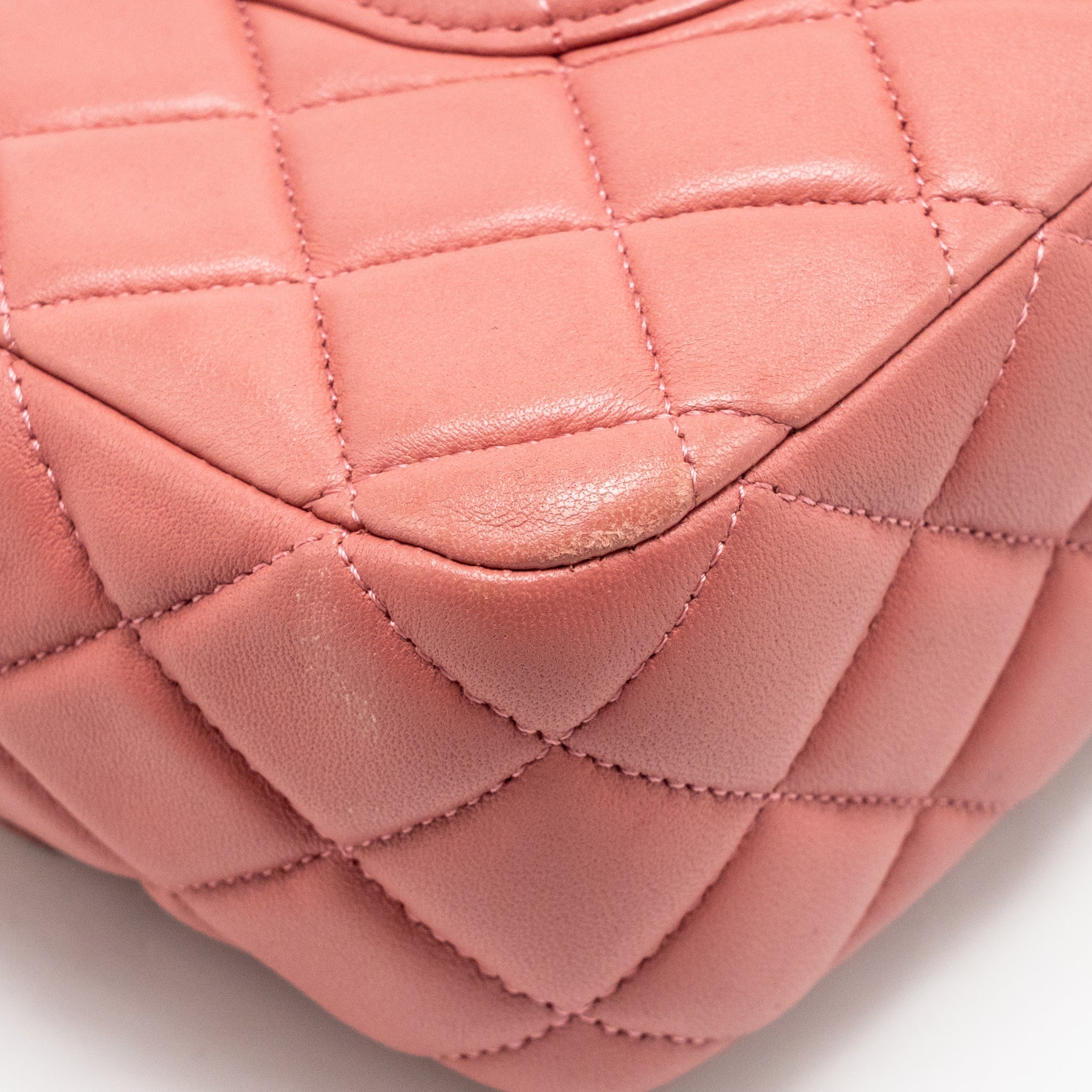 CHANEL CHARM CHAIN QUILTED FLAP BAG LAMBSKIN PINK LGHW