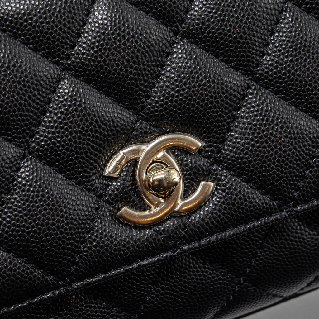 CHANEL COCO HANDLE MINI CAVIAR BLACK LGHW (MICROCHIP)