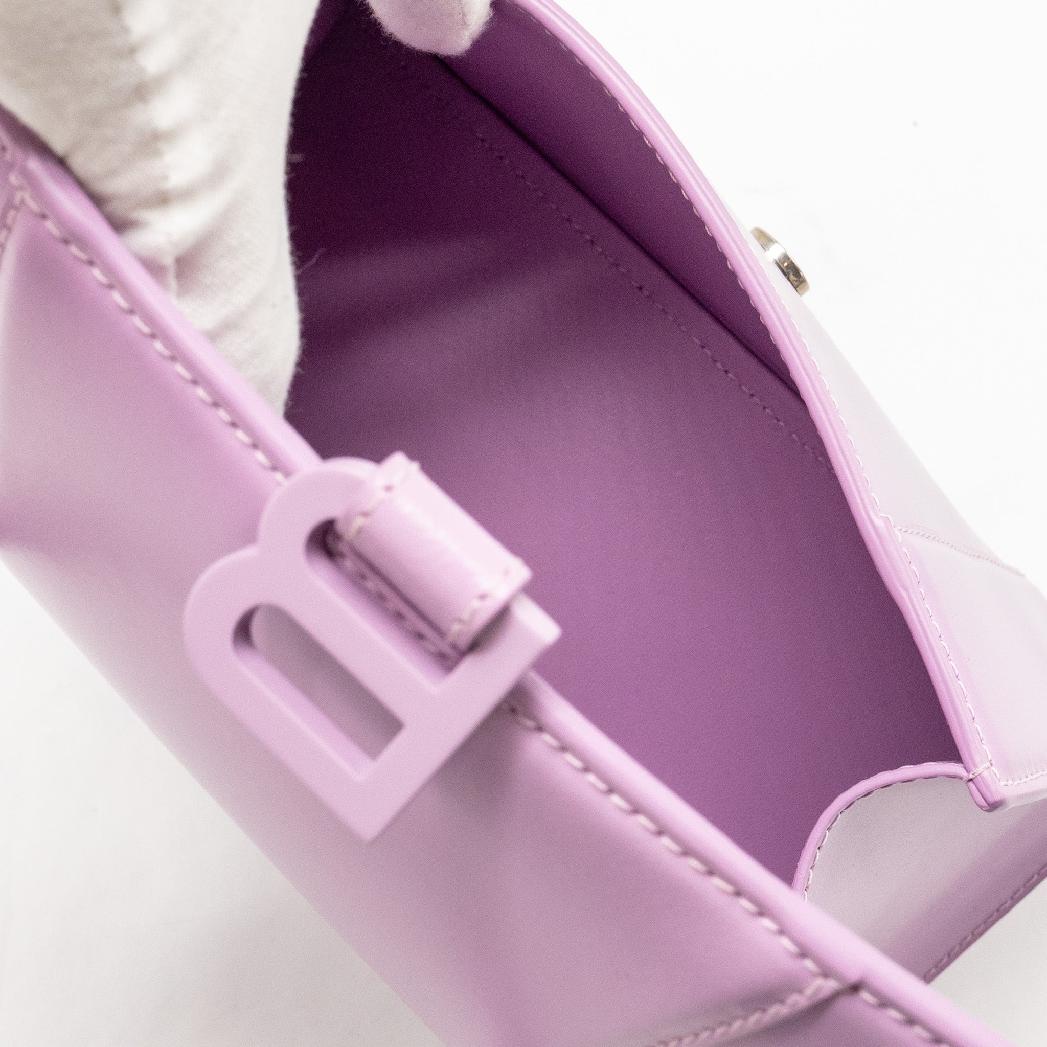 BALENCIAGA SMALL HOURGLASS BAG CALFSKIN LIGHT PURPLE SHW