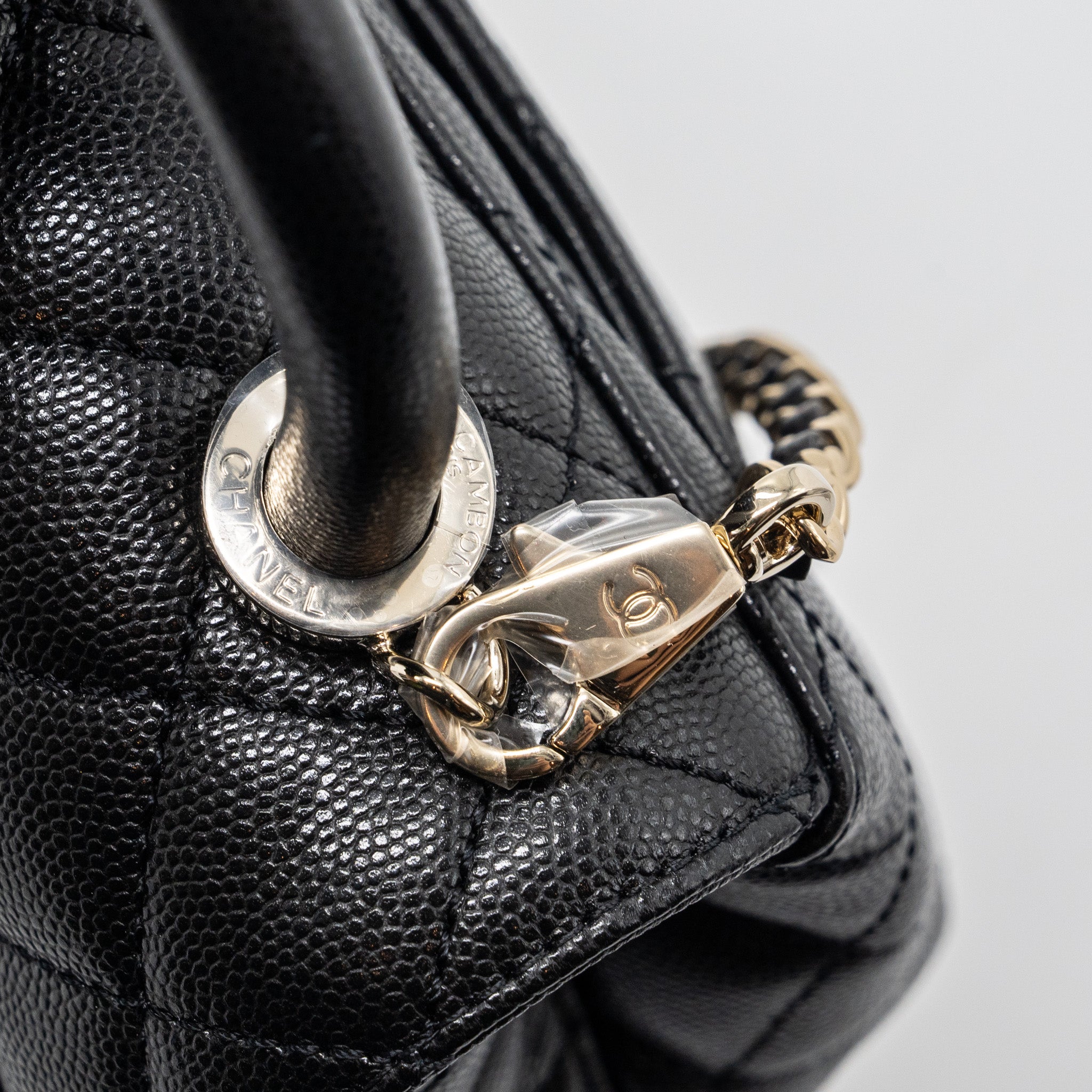 CHANEL COCO HANDLE MINI CAVIAR BLACK LGHW (MICROCHIP)