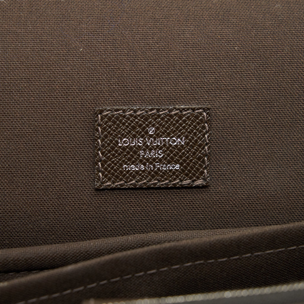 LOUIS VUITTON MEN’S LARGE BRIEFCASE WITH SHOULDER STRAP DARK BROWN SHW