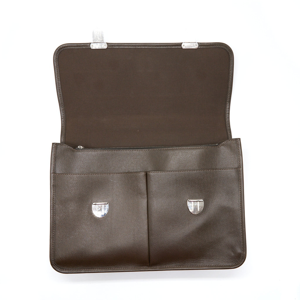 LOUIS VUITTON MEN’S LARGE BRIEFCASE WITH SHOULDER STRAP DARK BROWN SHW