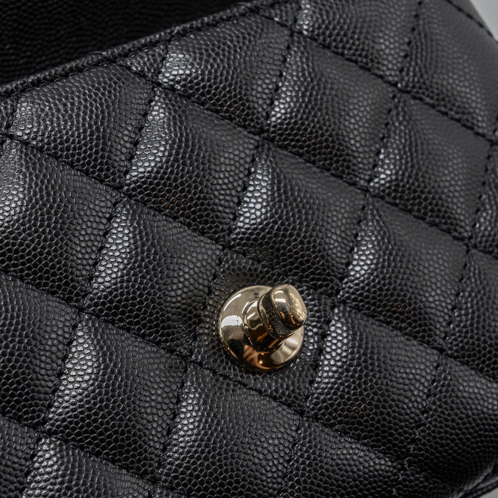 CHANEL COCO HANDLE MINI CAVIAR BLACK LGHW (MICROCHIP)