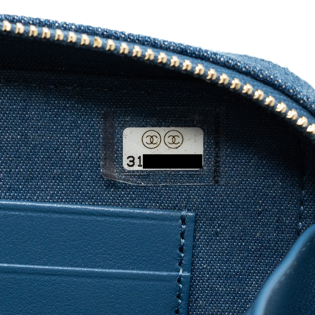 CHANEL PEARL CRUSH CAMERA BAG DENIM BLUE GHW