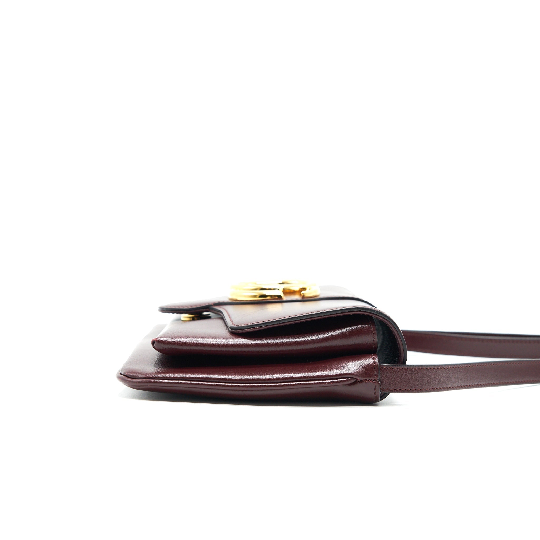 GUCCI ARLI SMALL SHOULDER BAG BURGUNDY WITH GHW