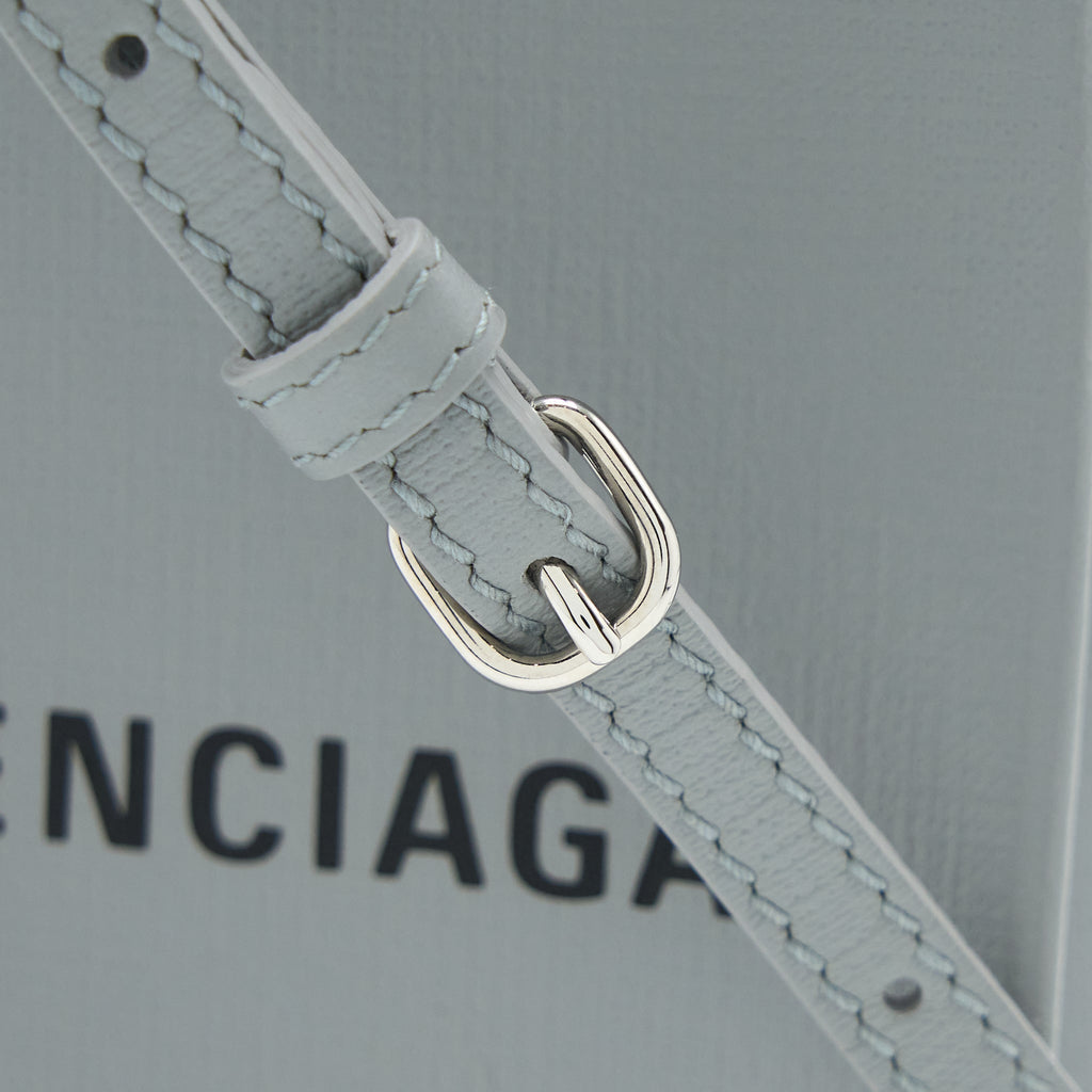 BALENCIAGA MINI SHOPPING PHONE POUCH GREY SHW