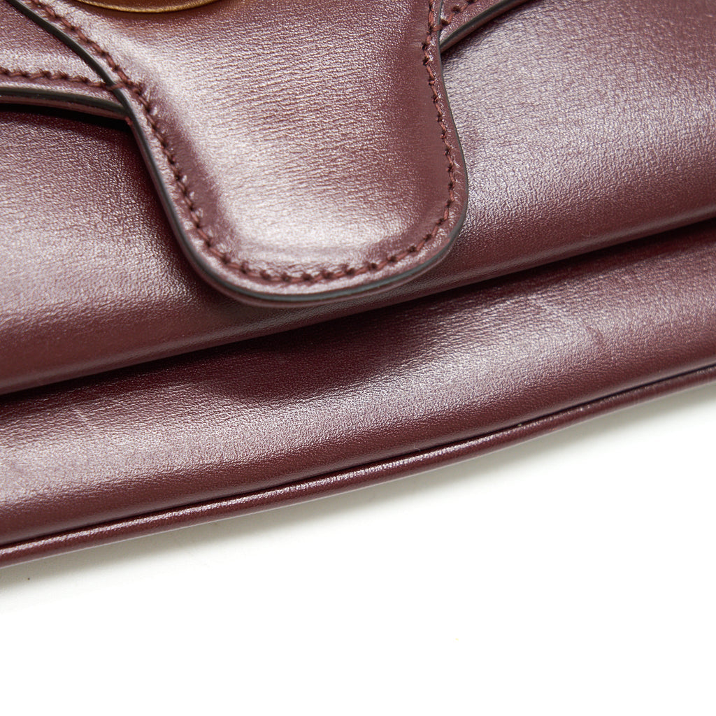 GUCCI ARLI SMALL SHOULDER BAG BURGUNDY WITH GHW